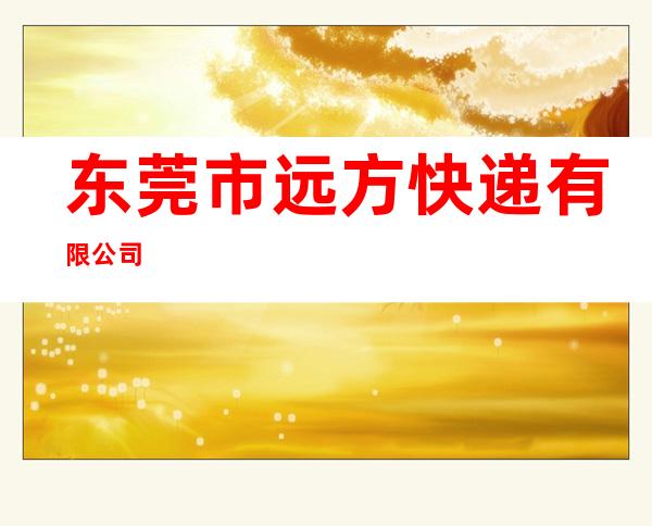 东莞市远方快递有限公司